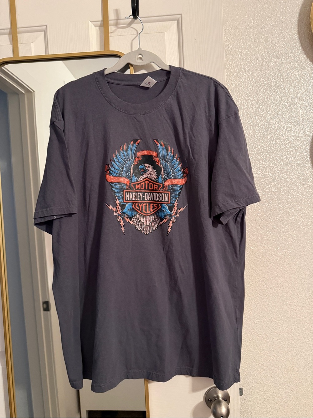Harley-Davidson Charcoal Short-Sleeve Tee with Eagle Graphic